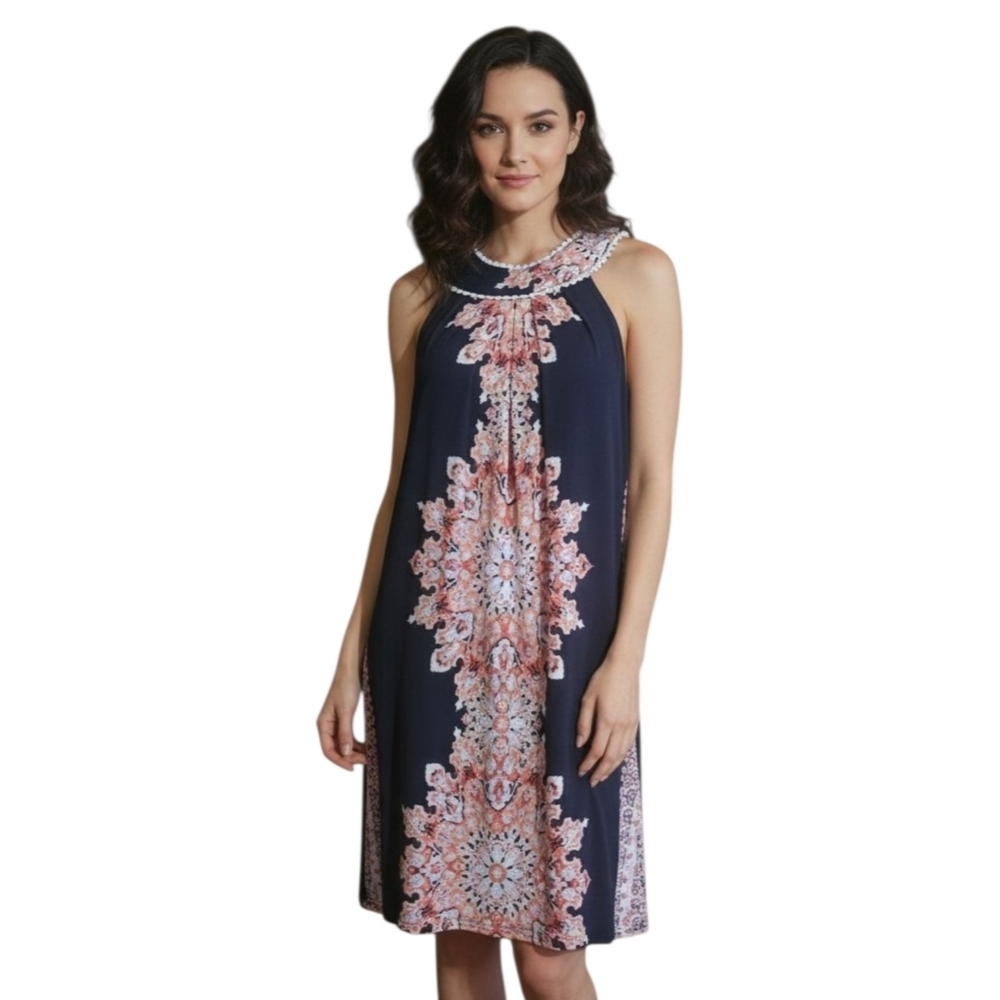 Trixxi High Neck Floral Shift Dress